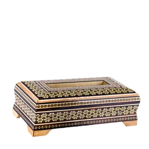 جعبه دستمال کاغذی خاتم کاری رستا طرح 3-12-101