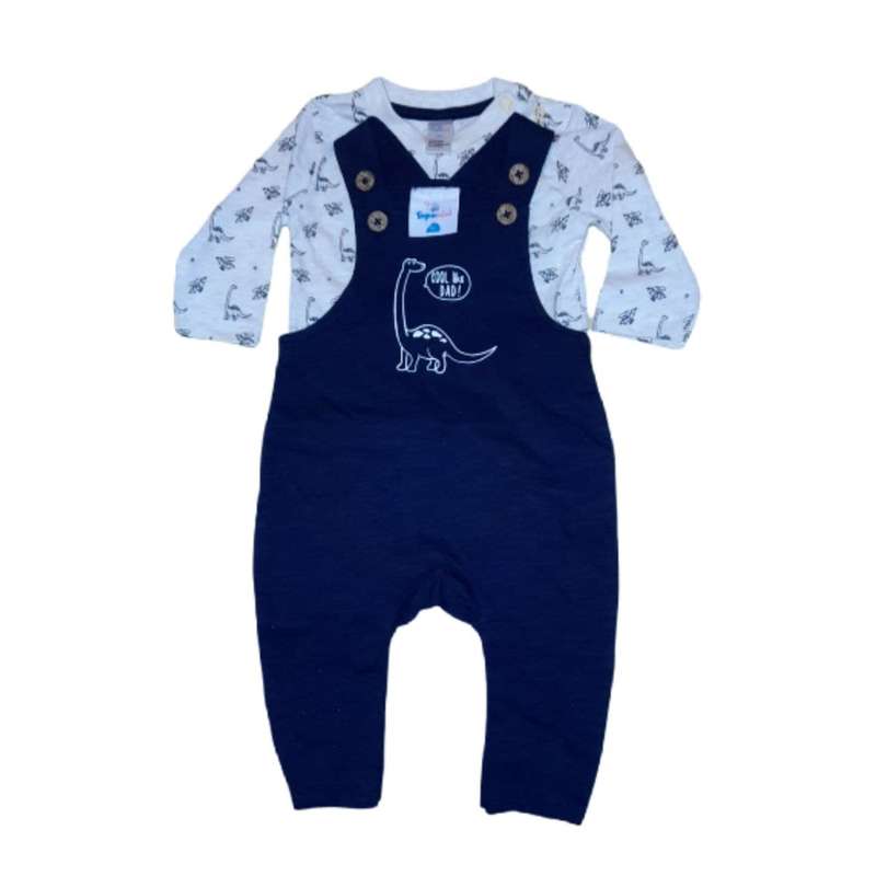 ست تیشرت و سرهمی نوزادی پسرانه  توپومینی مدل دایناسور