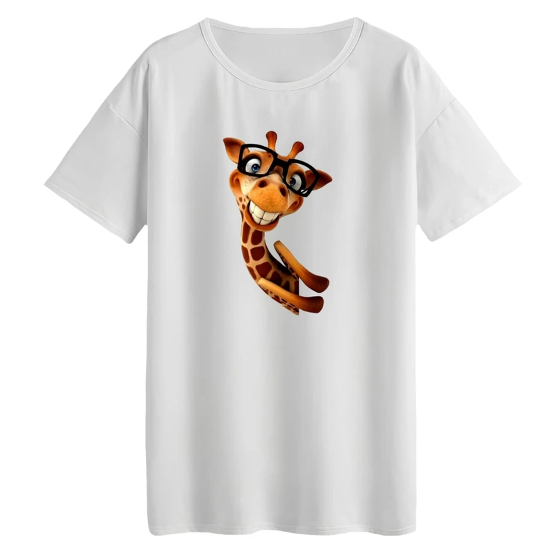 تی‌شرت لانگ آستین کوتاه زنانه مدل زرافه