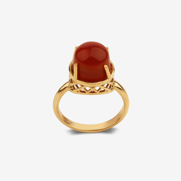انگشتر طلا کم اجرت 18 عیار زنانه گلدم مدل R344006 سایز 56