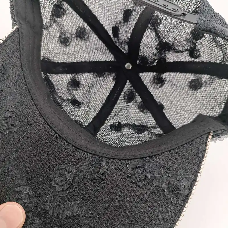 کلاه کپ زنانه مدل توری طرح گلدوزی