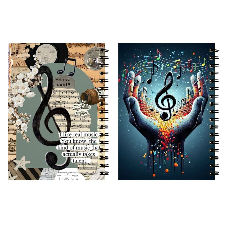 دفتر مشق 60 برگ طرح موسیقی کد 338 بسته 2 عددی