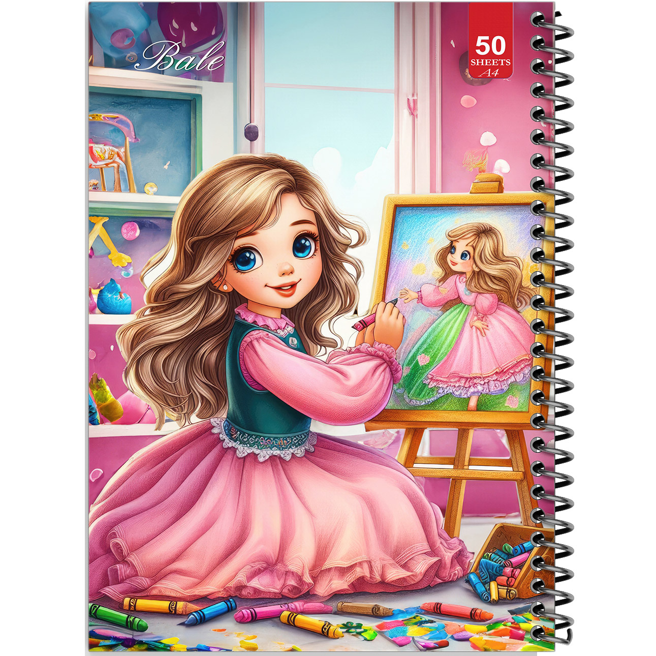 دفتر نقاشی 50 برگ انتشارات بله طرح دختر طراح کد A4-L165