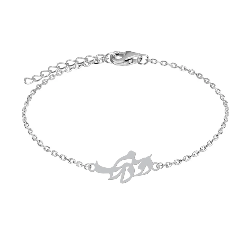 دستبند زنجیری زنانه هایکا طرح دوست دارم کد d.ha455