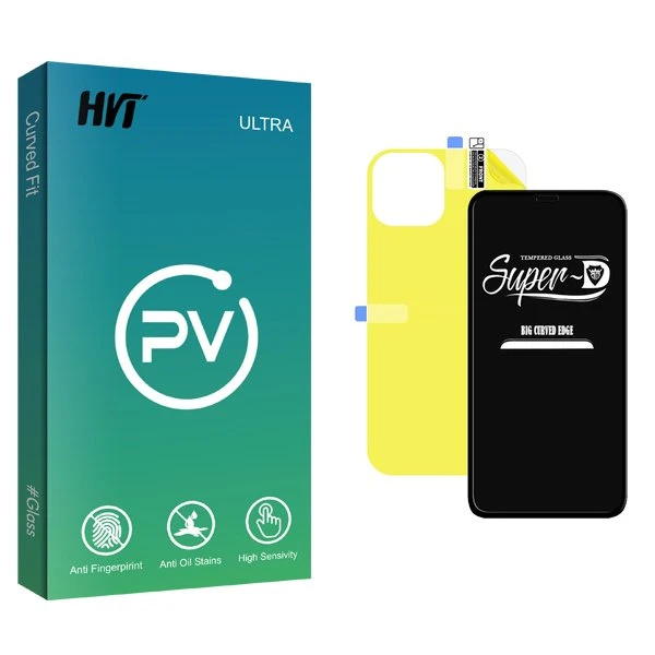 محافظ صفحه نمایش اچ وی تی مدل PV SuperD مناسب برای گوشی موبایل اپل iPhone 12 Pro Max  به همراه محافظ پشت گوشی