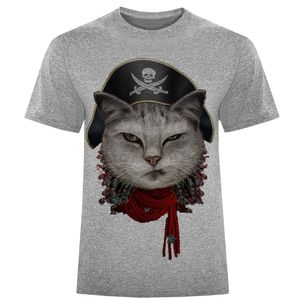 تیشرت آستین کوتاه مردانه طرح گربه دزد دریایی کد F552