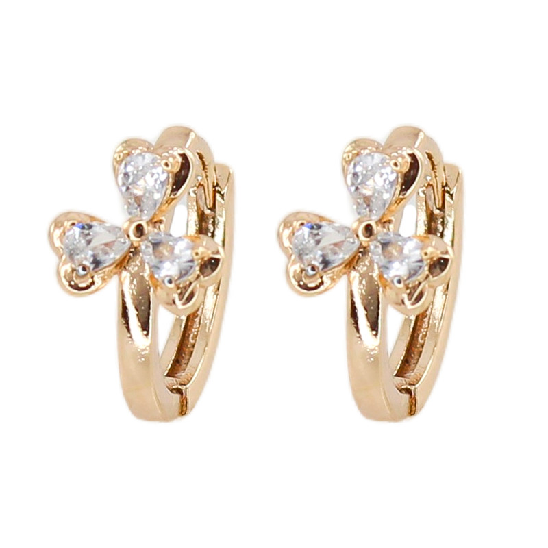 گوشواره حلقه‌ای زنانه ژوپینگ مدل گل کد AAC1361