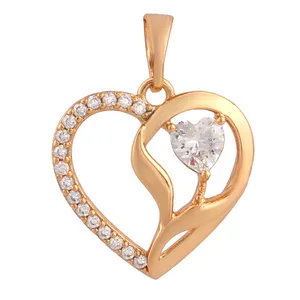 آویز گردنبند زنانه ژوپینگ مدل قلب و گل نگینی کد TP 323