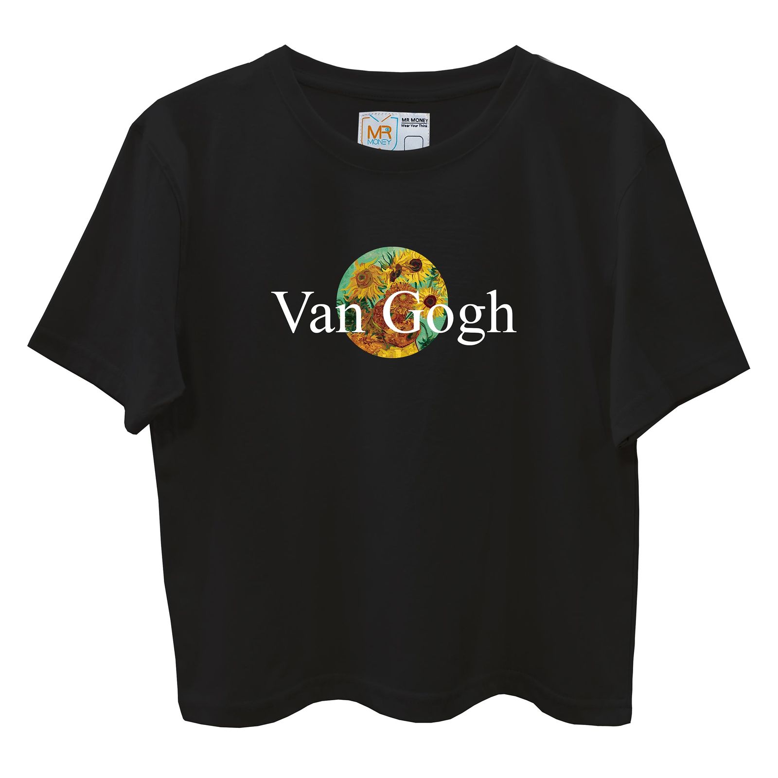تی شرت آستین کوتاه زنانه مسترمانی مدل گل آفتابگردون ونگوگ 402 -  - 1