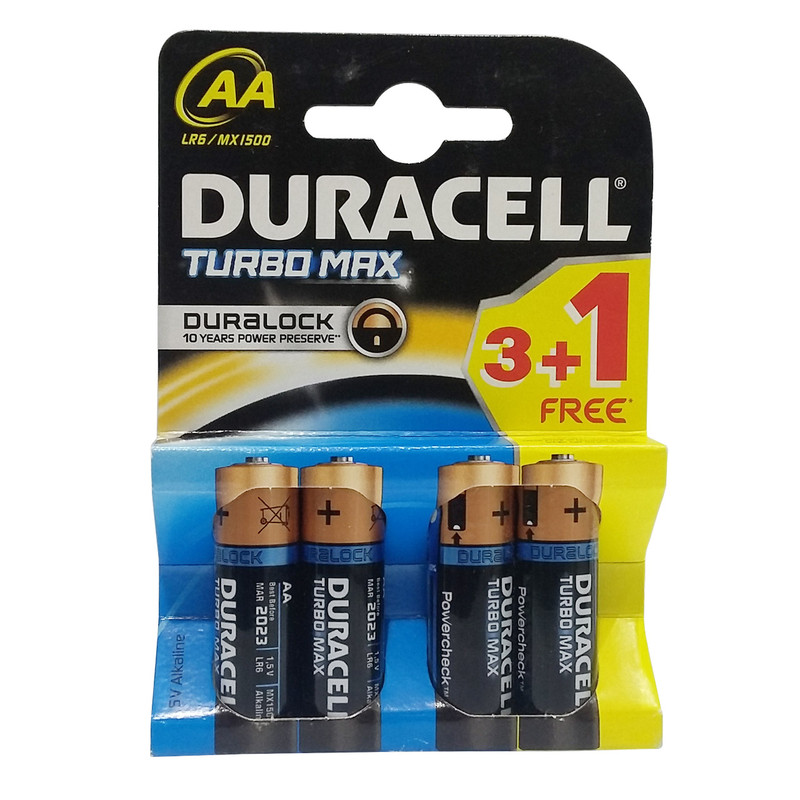 باتری قلمی دوراسل مدل Turbo Max Duralock  بسته 4 عددی