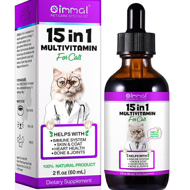 قطره مکمل گربه اویمال مدل مولتی ویتامین کد 003 حجم 60 میلی لیتر