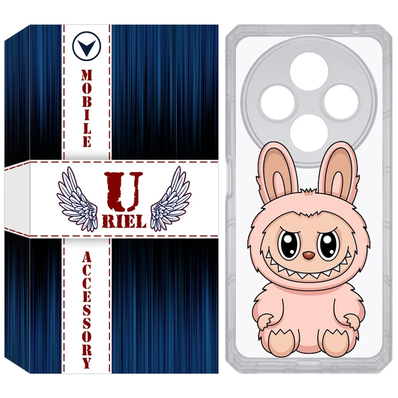 کاور یوریل مدل Clear کد 138 طرح لبوبو Labubu مناسب برای گوشی موبایل شیائومی Redmi 14C / Poco C75