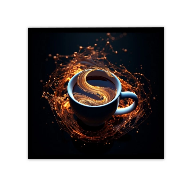 تابلو نوری بکلیت طرح کافه فنجان قهوه مدل لایت باکس B-MID-20049