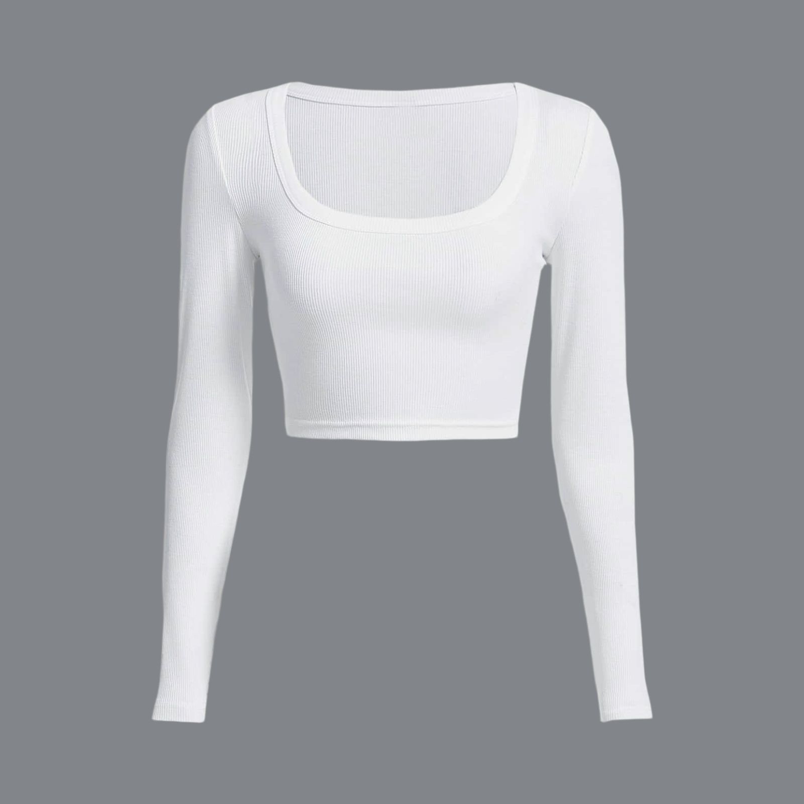 کراپ‌تی شرت آستین بلند زنانه آرمادیا مدل کبریتی یقه اسکوپی -  - 1