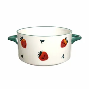 قابلمه سرامیک مدل توت فرنگی  سایز 15