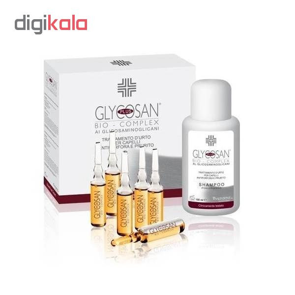 شامپو مو گلیکوزان مدل Hair Loss and Dandruff حجم 192 میلی لیتر به همراه لوسیون بسته 6 عددی