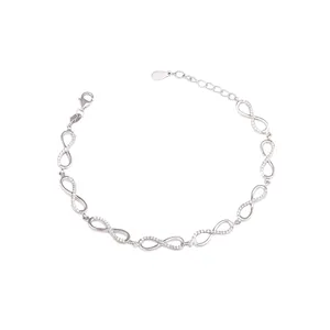دستبند نقره طرح بی نهایت کد B1126 