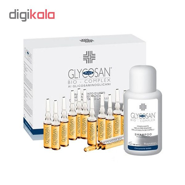 شامپو ضد ریزش مو گلیکوزان مدل Anti Hair Loss حجم 235 میلی لیتر به همراه لوسیون بسته 12 عددی