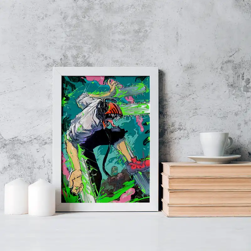 تابلو خندالو مدل دنجی انیمه مرد اره ای کد 17894