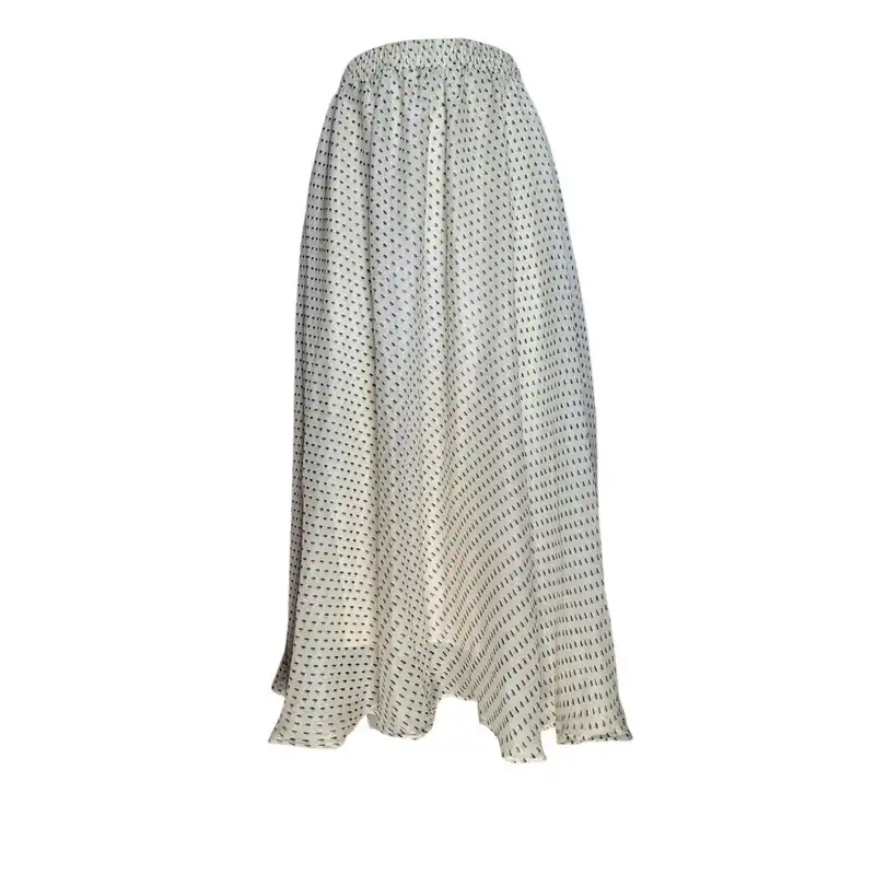 دامن کلوش زنانه مدل حریر رنگ کرم