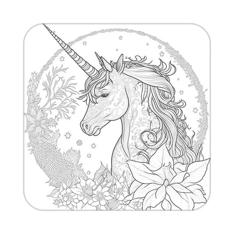 زیر لیوانی کاکتی طرح اسب تک شاخ و یونیکورن مدل mp30332