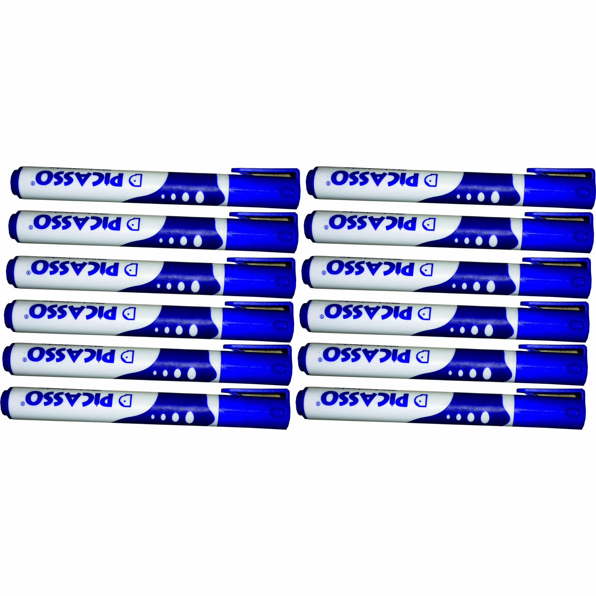 ماژیک وایت برد پیکاسو مدل 9065 بسته 12 عددی همراه خودکار آبی کپیتال 