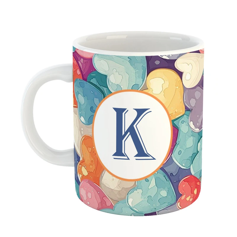 ماگ پادآفرین مدل فانتزی طرح حرف K کد 22