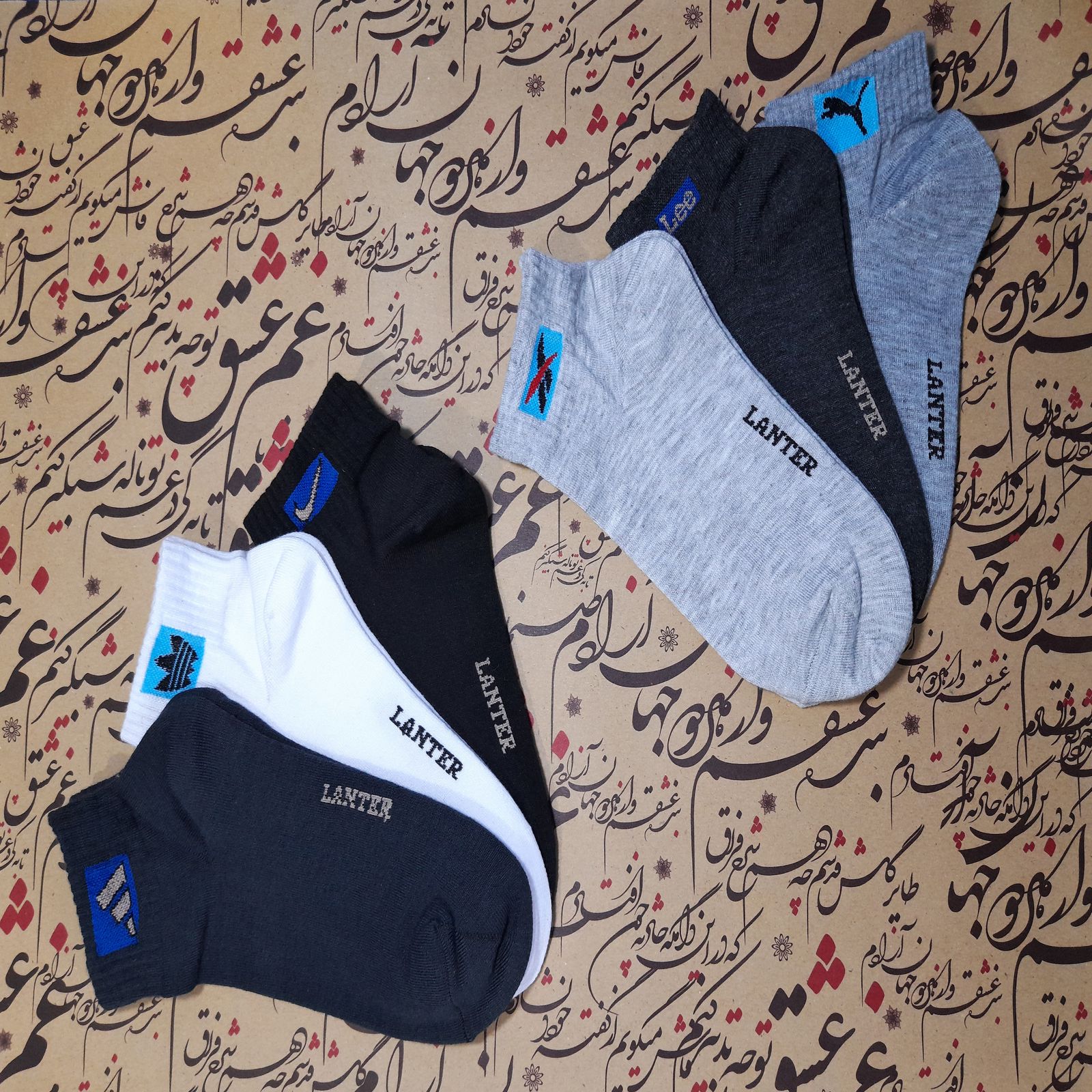 جوراب مردانه لنتر  مدل مچی اسپرت کد MS-06 مجموعه 6 عددی -  - 2