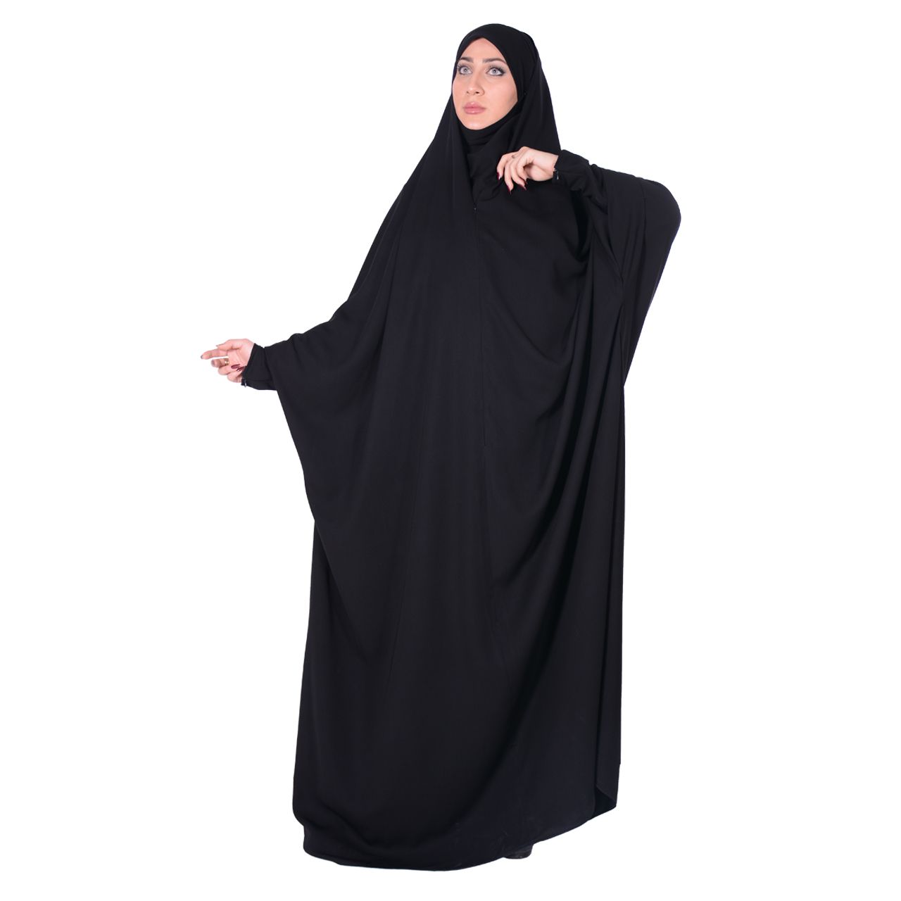 چادر حجاب جلابیب کرپ حریرالاسود شهر حجاب مدل 8070 -  - 1