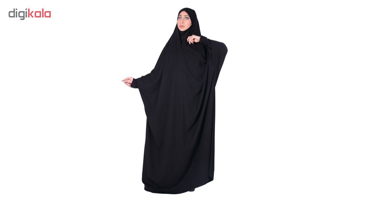چادر حجاب جلابیب کرپ حریرالاسود شهر حجاب مدل 8070 -  - 3