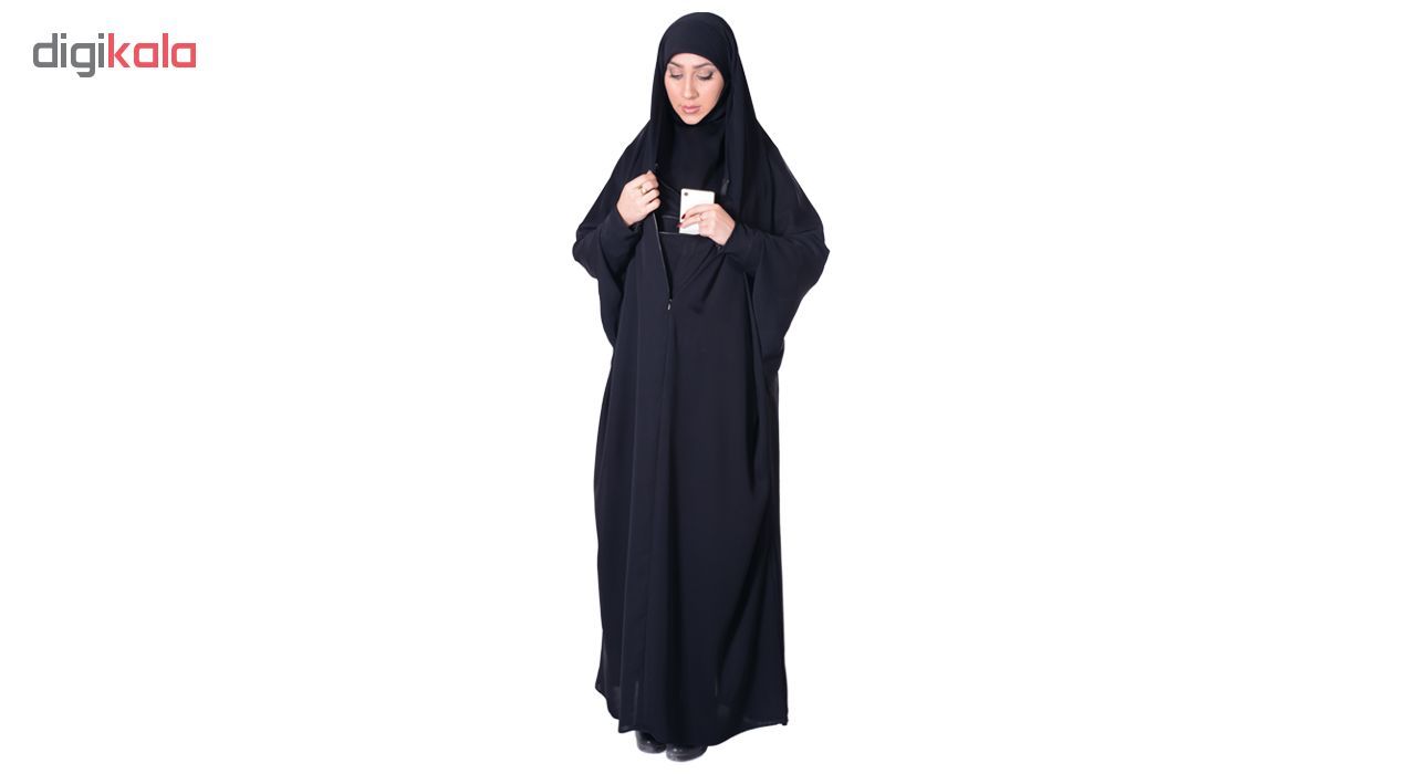 چادر حجاب جلابیب کرپ حریرالاسود شهر حجاب مدل 8070 -  - 4