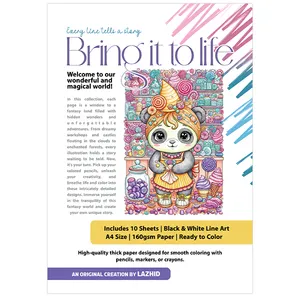 کاغذ چاپی A4 لاژید مدل رنگ آمیزی کودکان طرح حیوانات بسته 10 عددی