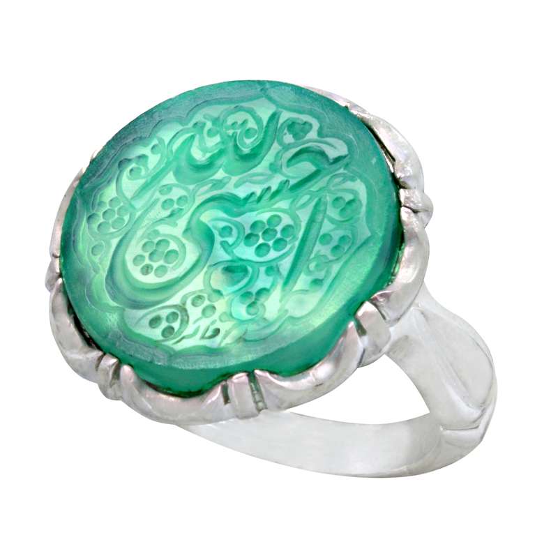 انگشتر نقره مردانه مدل عقیق خطی کد 10k