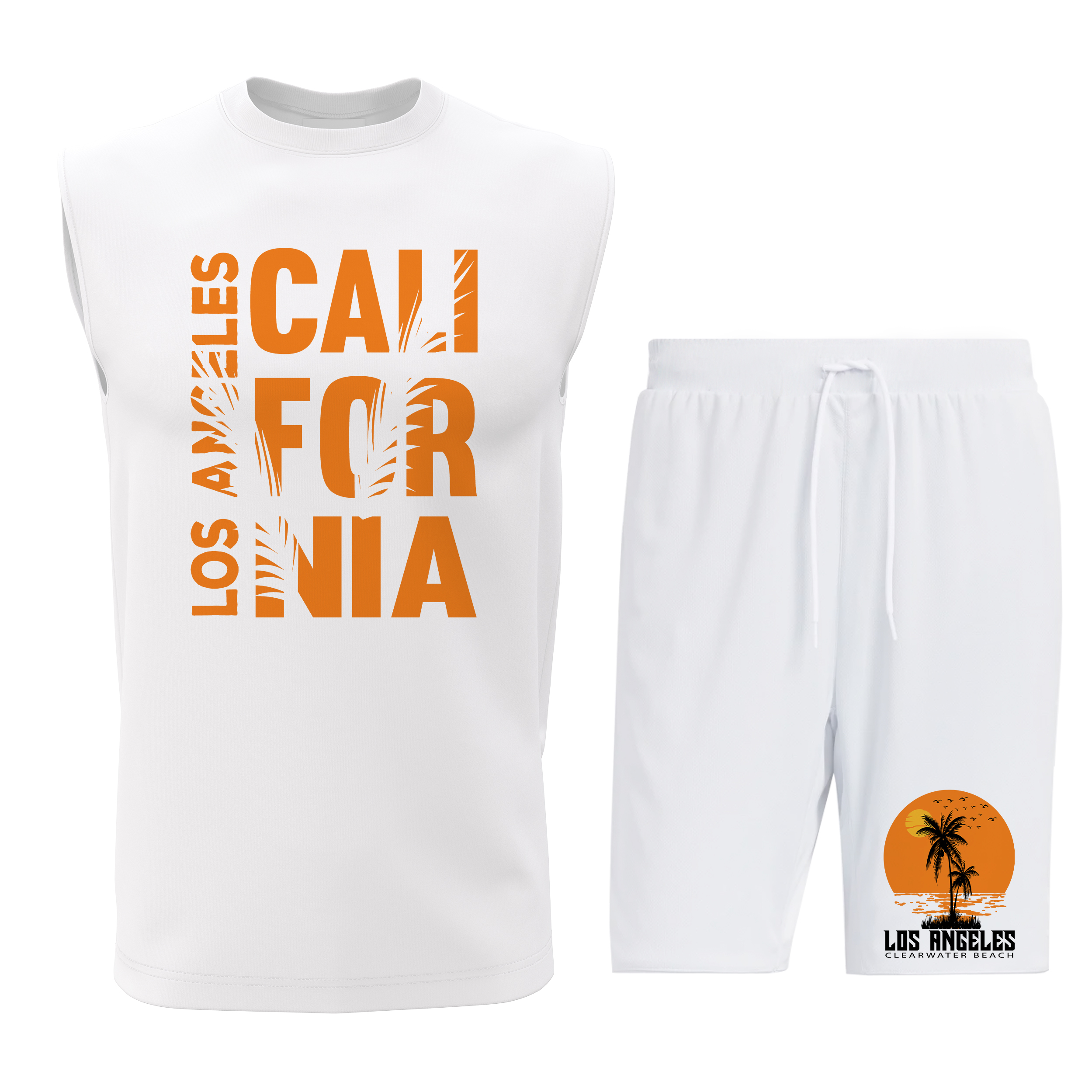 ست تاپ و شلوارک مردانه طرح کالیفرنیا مدل C079W