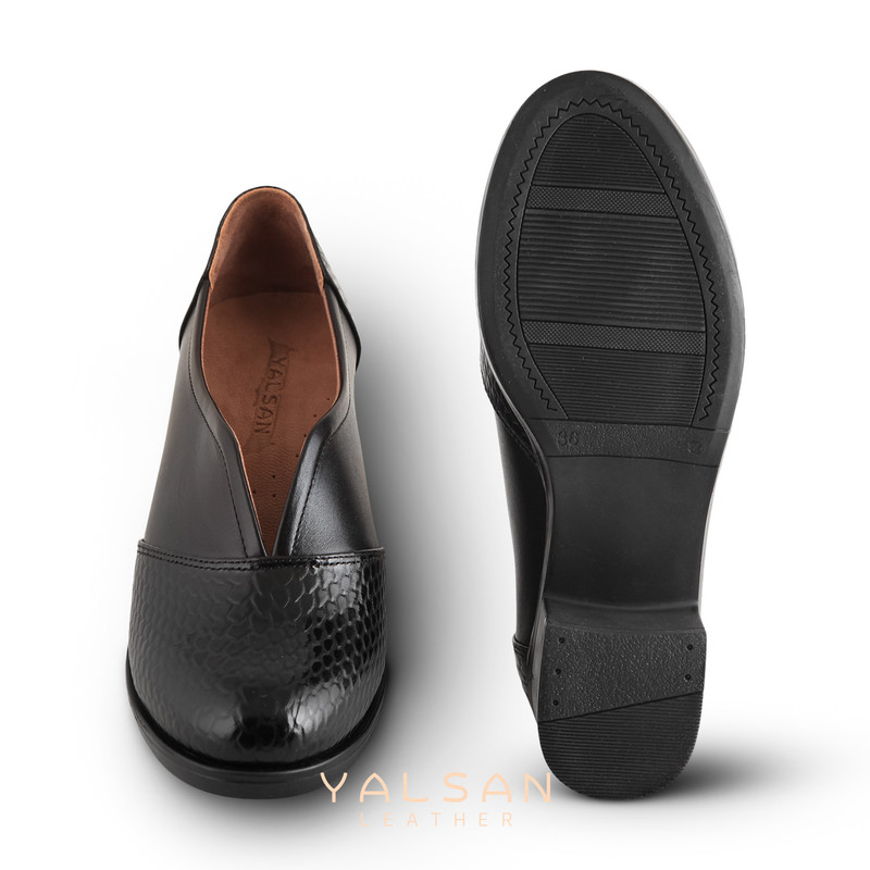 کفش زنانه چرم یلسان مدل کارولین کد 664-MRV-msk