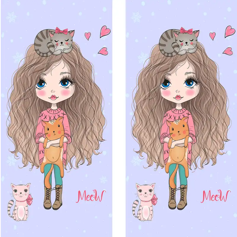 پرده مدل پانچی طرح دخترانه سایز 280x145 سانتی متر