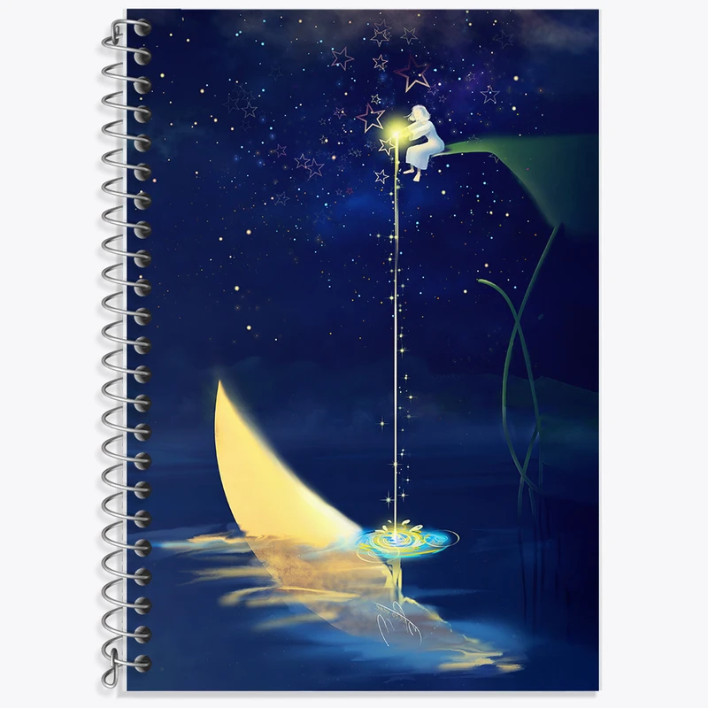 دفتر لغت 50 برگ خندالو طرح ماه (Moon) کد F6431