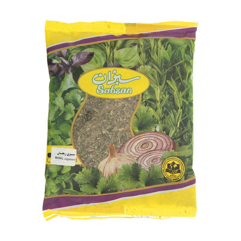 سبزی ریحان خشک سبزان مقدار 100 گرم