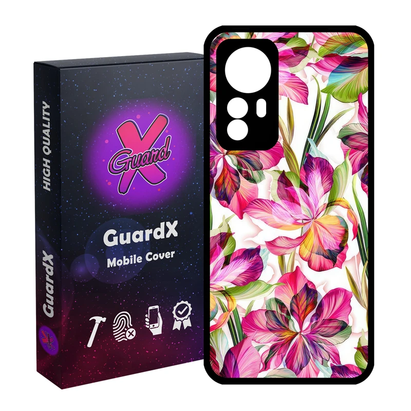 کاور گارد ایکس طرح گل مدل Glass10677 مناسب برای گوشی موبایل شیائومی Redmi Note 12S