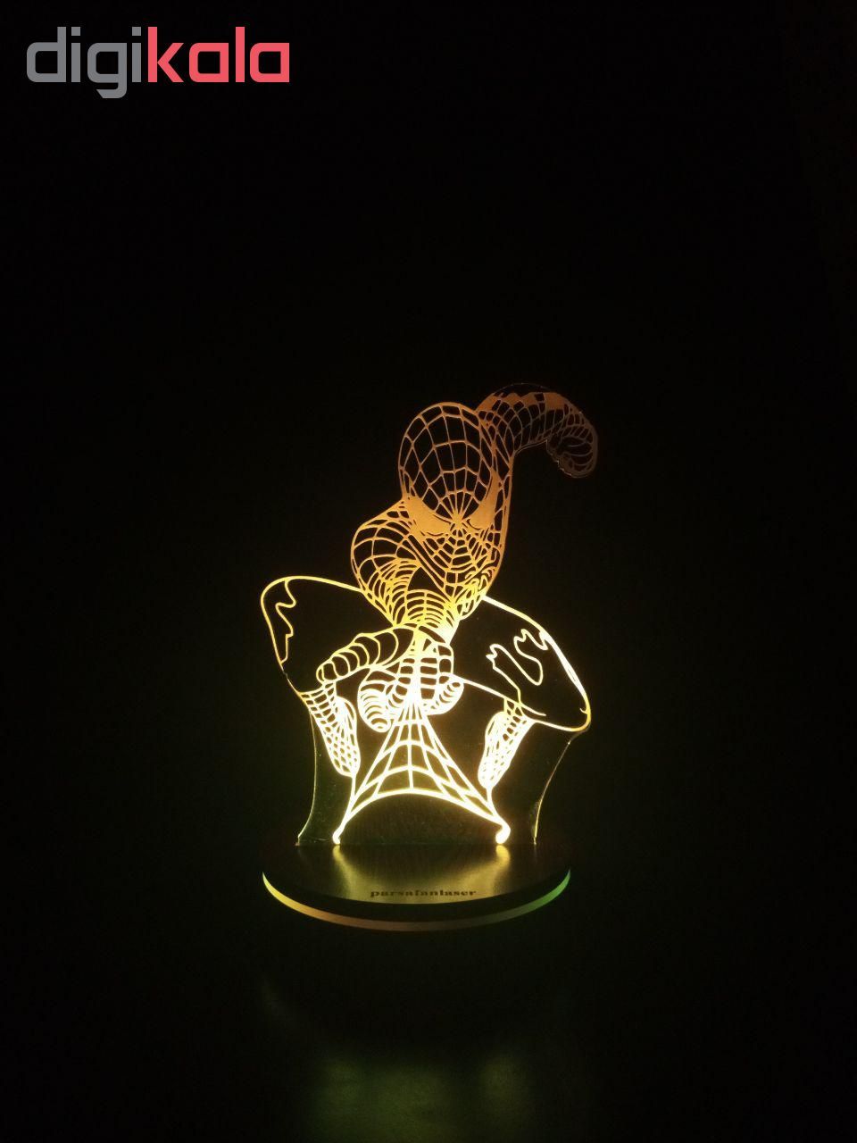 چراغ خواب پارسافن لیزر طرح کارتونی مرد عنکبوتی 16 رنگ ریموت دار