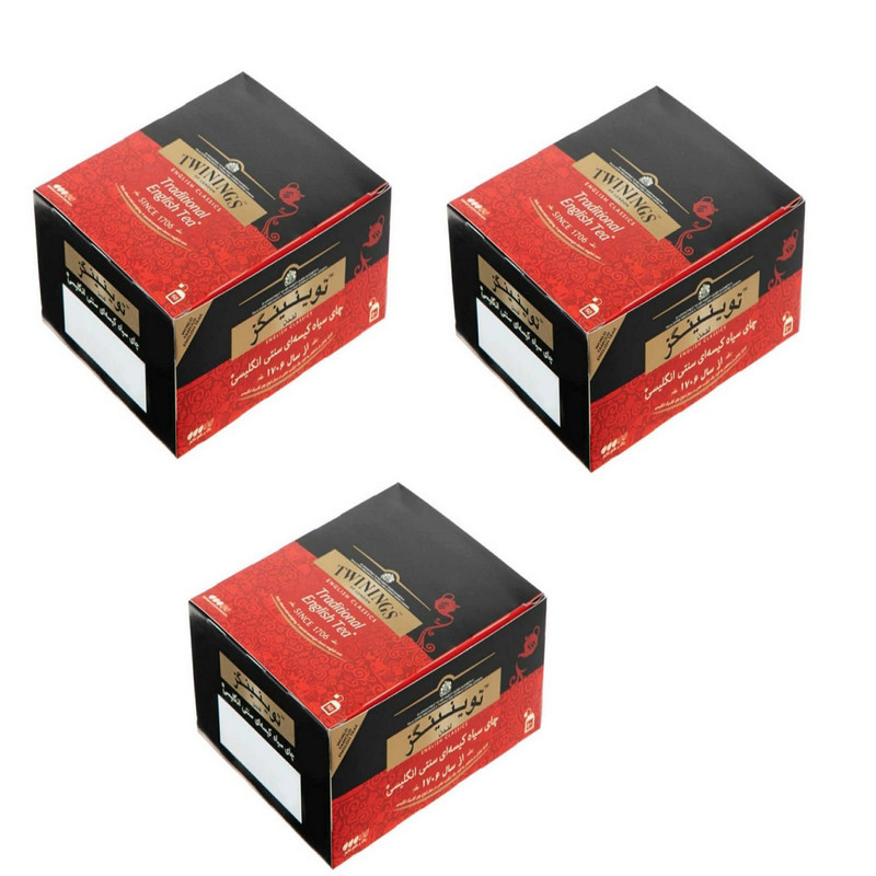 چای سیاه کیسه ای سنتی انگلیسی تویینینگز - 100 گرم بسته 3 عددي