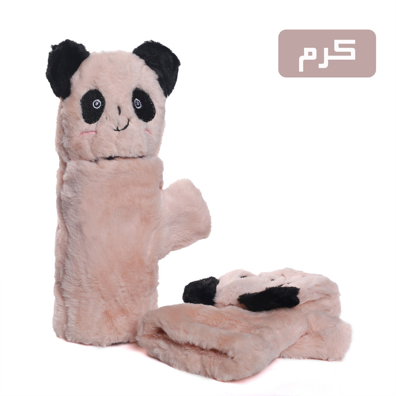 دستکش دخترانه مدل فانتزی پولیشی طرح پاندا کد 9150004