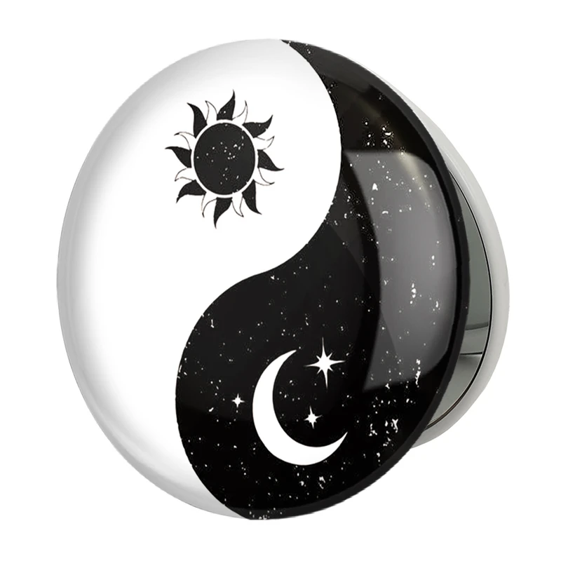 آینه جیبی خندالو طرح یین و یانگ مدل تاشو کد 30529