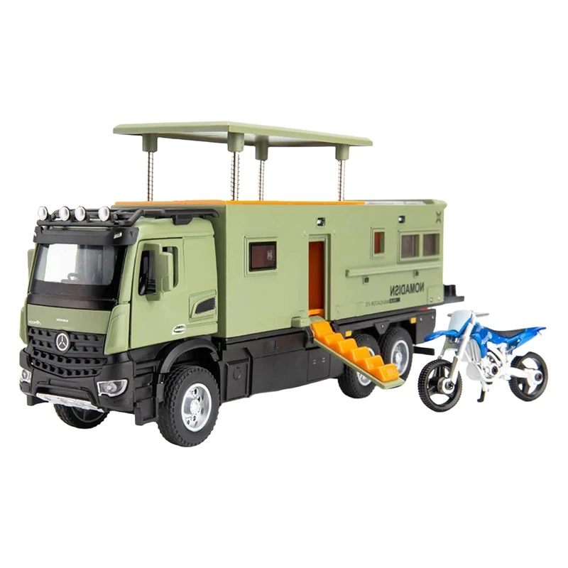 ماکت ماشین مدل کامیون بنز یونیماگ آرکوس کمپر آفرود مجموعه دو عددی