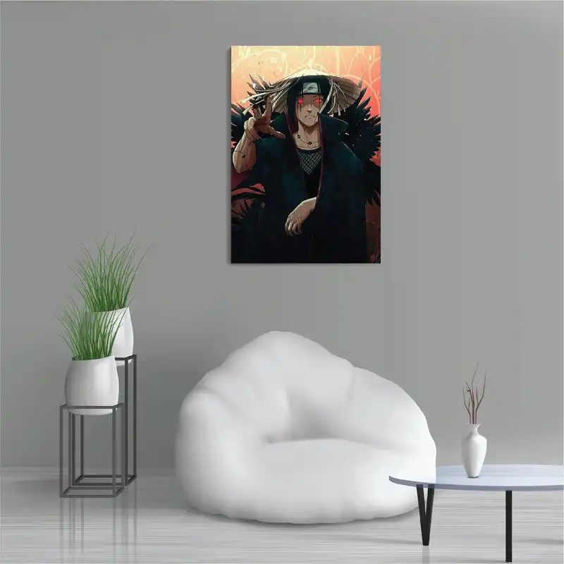 تابلو شاسی طرح انیمه ناروتو اوچیها ایتاچی شارینگان Naruto Uchiha Itachi Sharingan مدل M0196