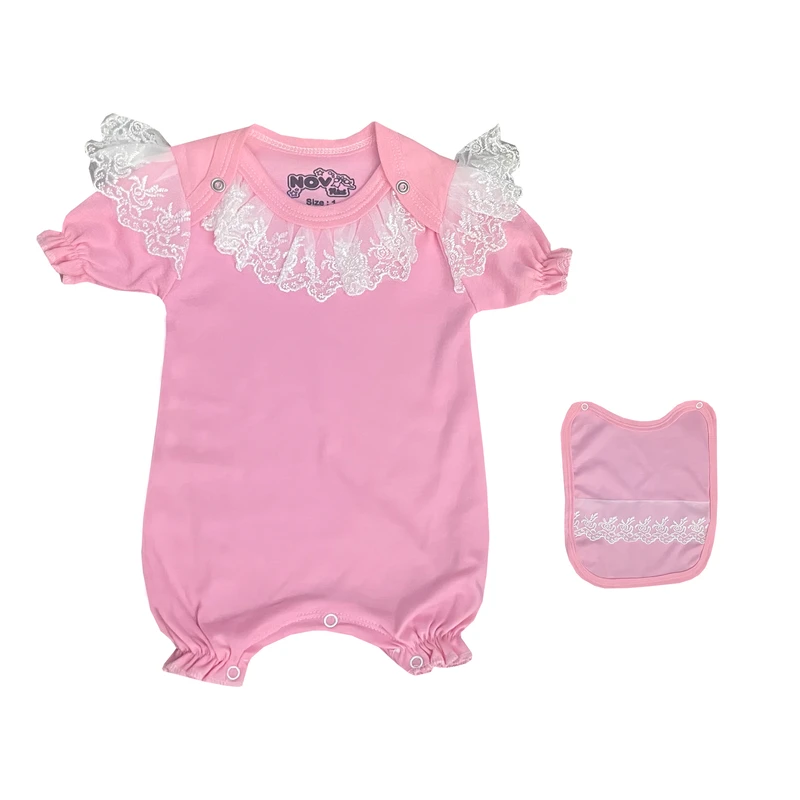 ست پیشبند و سرهمی نوزادی مدل نازنین