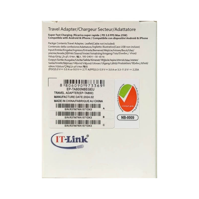 عکس شماره 3 : شارژر دیواری 25 وات آی تی لینک مدل ta 800 به همراه کابل usb-c