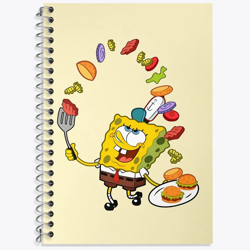 دفتر زبان 50 برگ خندالو مدل دو خط طرح باب اسفنجی کد N4864