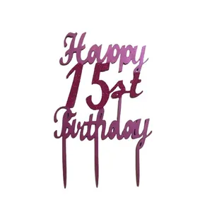 تاپر کیک مدل happy طرح عدد 15