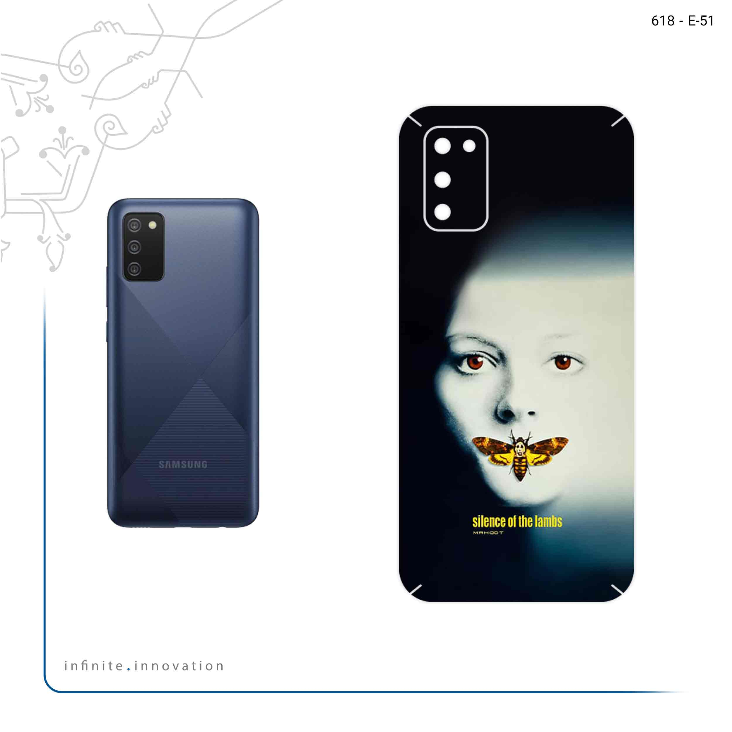 برچسب پوششی ماهوت مدل Silence of the Lambs مناسب برای گوشی موبایل سامسونگ Galaxy A02S